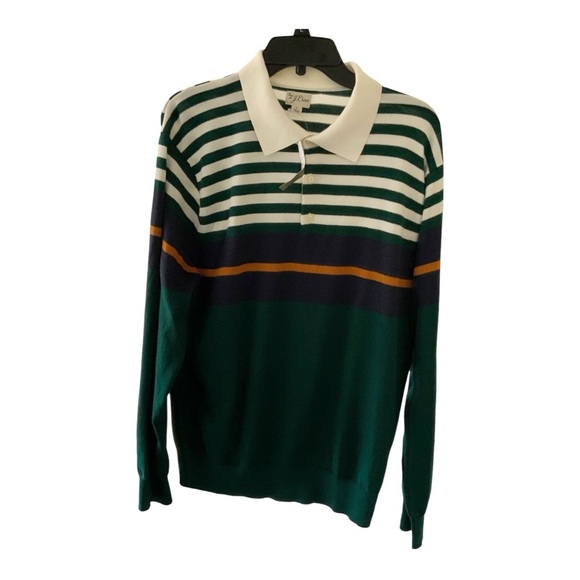 NWT J.Crew Heritage cotton sweater-polo in mixed stripe Sz L BS409 - Picture 7 of 13